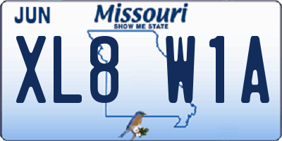MO license plate XL8W1A
