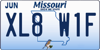 MO license plate XL8W1F
