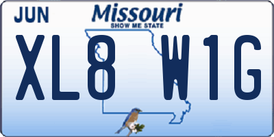 MO license plate XL8W1G