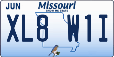 MO license plate XL8W1I