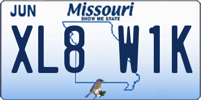 MO license plate XL8W1K