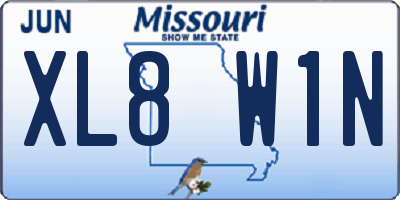 MO license plate XL8W1N
