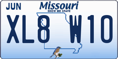 MO license plate XL8W1O