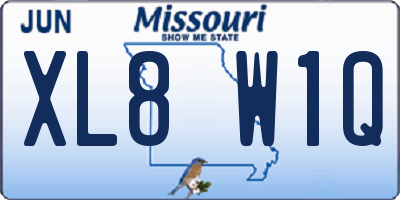 MO license plate XL8W1Q