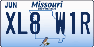 MO license plate XL8W1R