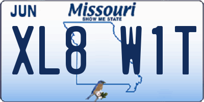 MO license plate XL8W1T