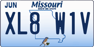 MO license plate XL8W1V