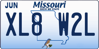 MO license plate XL8W2L