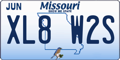 MO license plate XL8W2S