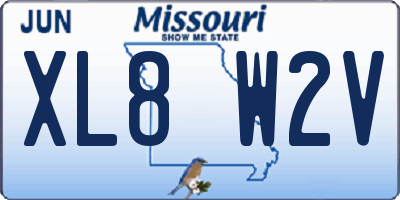 MO license plate XL8W2V