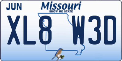 MO license plate XL8W3D