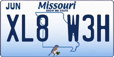 MO license plate XL8W3H