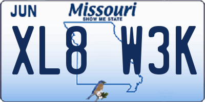 MO license plate XL8W3K