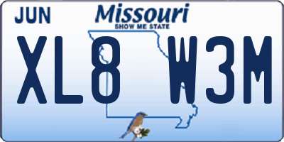 MO license plate XL8W3M