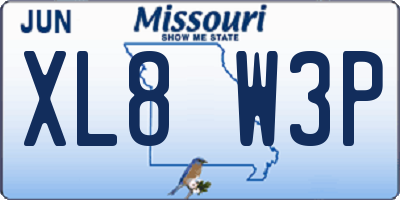 MO license plate XL8W3P