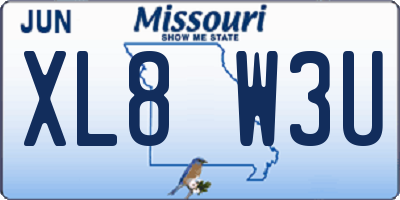 MO license plate XL8W3U