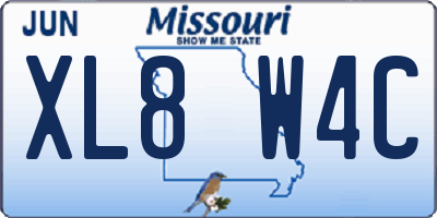 MO license plate XL8W4C