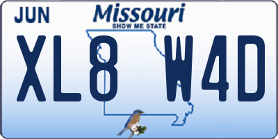 MO license plate XL8W4D