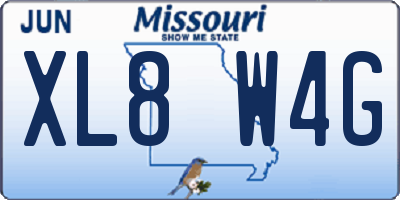 MO license plate XL8W4G