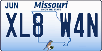 MO license plate XL8W4N