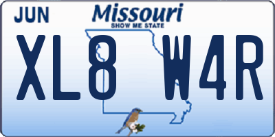 MO license plate XL8W4R