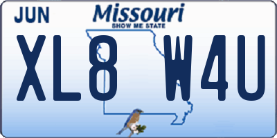 MO license plate XL8W4U