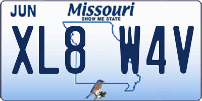 MO license plate XL8W4V