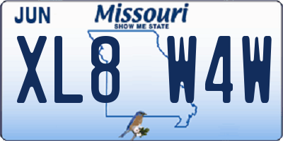 MO license plate XL8W4W