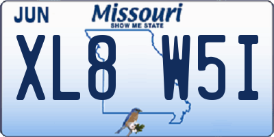 MO license plate XL8W5I