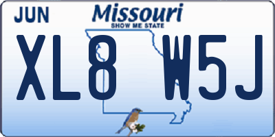 MO license plate XL8W5J