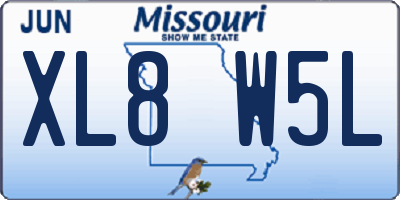MO license plate XL8W5L