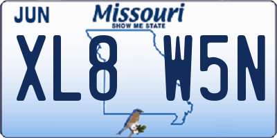 MO license plate XL8W5N