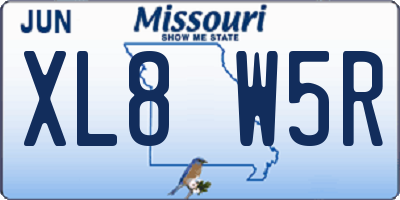 MO license plate XL8W5R