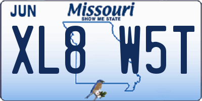 MO license plate XL8W5T