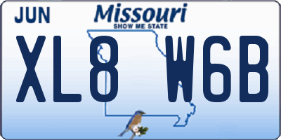 MO license plate XL8W6B