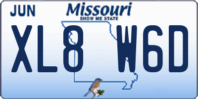 MO license plate XL8W6D