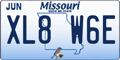 MO license plate XL8W6E