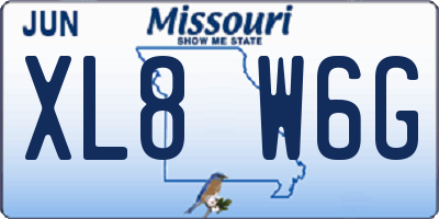 MO license plate XL8W6G