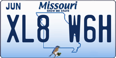 MO license plate XL8W6H
