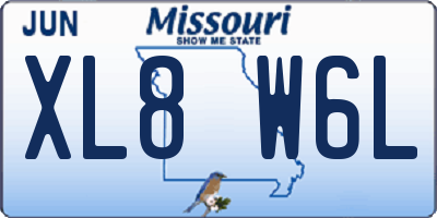 MO license plate XL8W6L