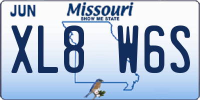 MO license plate XL8W6S