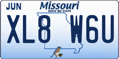 MO license plate XL8W6U