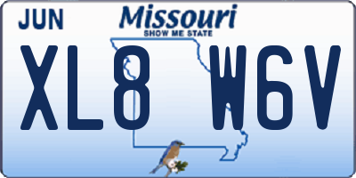 MO license plate XL8W6V