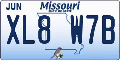 MO license plate XL8W7B