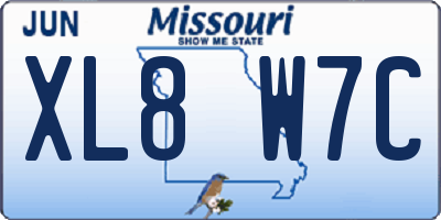 MO license plate XL8W7C
