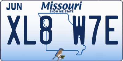 MO license plate XL8W7E