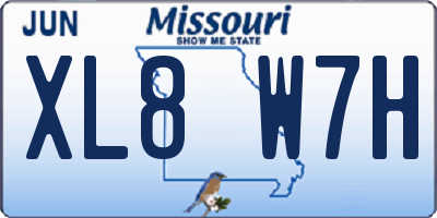 MO license plate XL8W7H