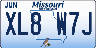 MO license plate XL8W7J