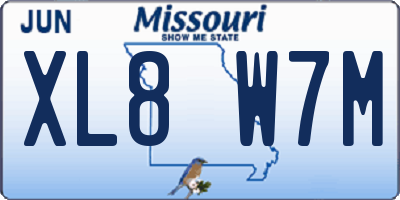 MO license plate XL8W7M