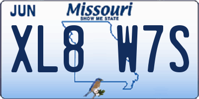 MO license plate XL8W7S